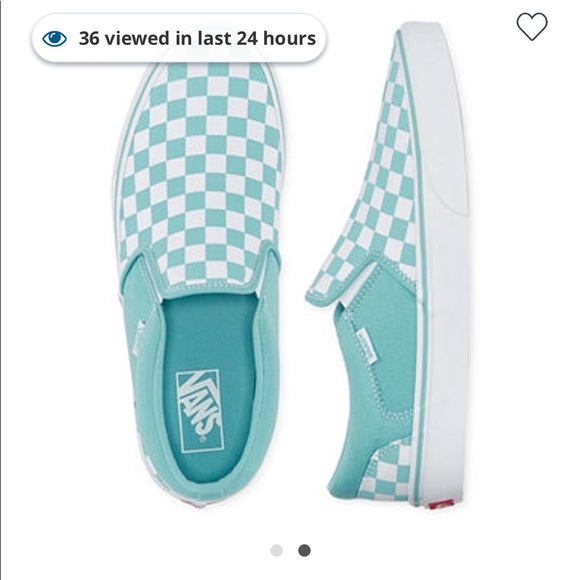 aqua checkered vans